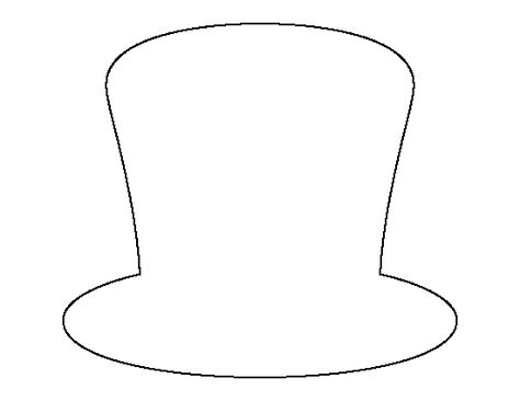 Magic hat pattern. Use the printable outline for crafts, creating stencils, scrapbooking, and more. Free PDF template to download and print at http://patternuniverse.com/download/magic-hat-pattern/ Snowman Hat Template Free Printable, Snowman Hat Template, Hat Template Free Printable, Top Hat Template, Hat Outline, Hat Printable, Printable Outline, Coloring Crafts, Circus Crafts