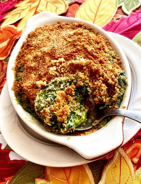 Spinach Madeline Spinach Madeline, Madelines Recipe, Mixed Vegetable Casserole, Spinach Side Dish, Homemade Green Bean Casserole, Vegetable Casserole Recipes, Spinach Casserole, Cheesy Casserole, Seasoned Bread Crumbs