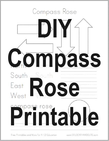 DIY Compass Road for Primary Grades Social Studies/Geography - Free to print (PDF file). #geography #lowerelementary #primarygrades #socialstudies #freeprintable #homeschool  https://www.studenthandouts.com/geography/worksheets/diy-make-your-own-compass-rose-template-worksheet.htm Compass Rose Activities, Cardinal Directions, Geography Worksheets, Spelling Practice, Compass Rose, Student Reading, Student Writing, Read Aloud, Compass