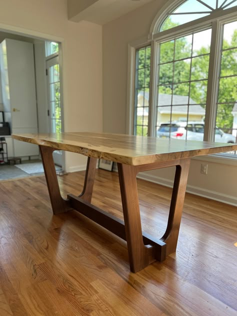 Hardwood Table Design, Homemade Wood Table, Dining Table Leg Design, Hand Made Wood Tables, Dining Table Legs Ideas, Restaurant Table Design Wood, Modern Wooden Dining Table, Contemporary Wood Dining Table, Handmade Oak Dining Table