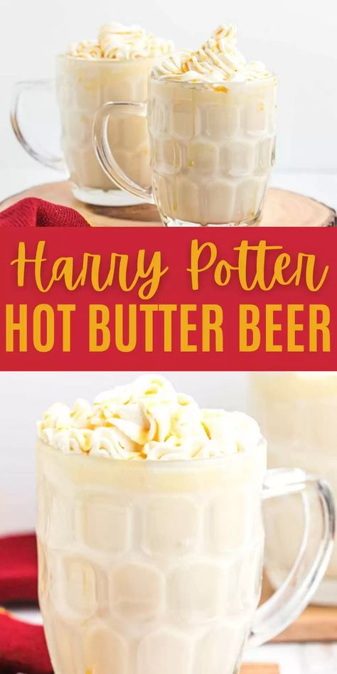 Hot Butterbeer - Copycat Harry Potter Recipe Hot Butter Beer Recipe, Hogwarts Recipes, Warm Butterbeer Recipe, Hot Butter Beer, Hot Butterbeer Recipe, Butter Beer Recipe, Crio Bru, Butter Beer Recipe Harry Potter, Hot Butterbeer