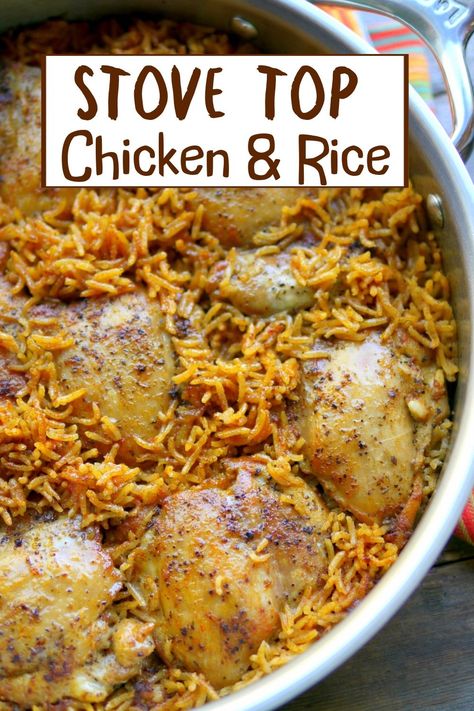 Stove Top Chicken And Rice, Top Dinner Ideas, Rice Stove Top, Pig Recipes, Stove Top Chicken, Rice On The Stove, Chicken And Rice Dishes, Pasta Flour, Chicken Rice Recipes