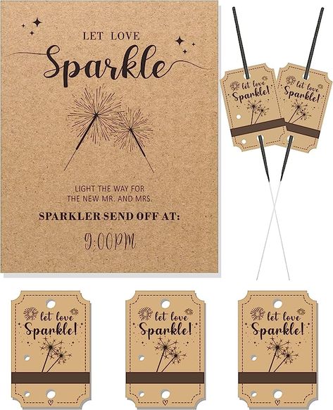 Sparkles For Wedding, Sparkler Sendoff Wedding, Engagement Giveaways Ideas, Wedding Sparkles, Sparkler Alternative Wedding, Wedding Sparkler Send Off, Wedding Reception Sparklers, Let Love Sparkle, Sparklers Wedding