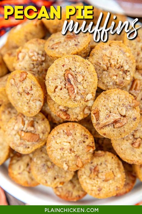 Honey Butter Pecan Muffins, Butter Pecan Muffins, Pecan Pie Muffins Recipe, Pecan Pie Mini Muffins, Pecan Muffins Recipe, Classic Pecan Pie, Pecan Pie Muffins, Pie Muffins, Breakfast Favorites