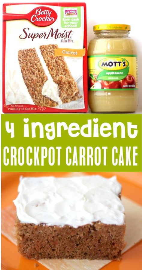 Crockpot Carrots, Carrot Cake Recipe Healthy, Crockpot Dessert, Crockpot Cake, Cake Recipe Easy, Carrot Cake Recipe Easy, Crockpot Dessert Recipes, Easy Carrot Cake, Crock Pot Desserts