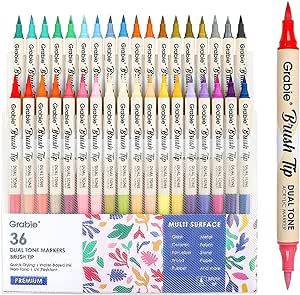 Grabie Acrylic Markers, Brush Tip Markers, Acrylic Pens, Acrylic Paint Markers, Acrylic Markers, Kids School Supplies, Stationary Supplies, Acrylic Paint Pens, Marker Set