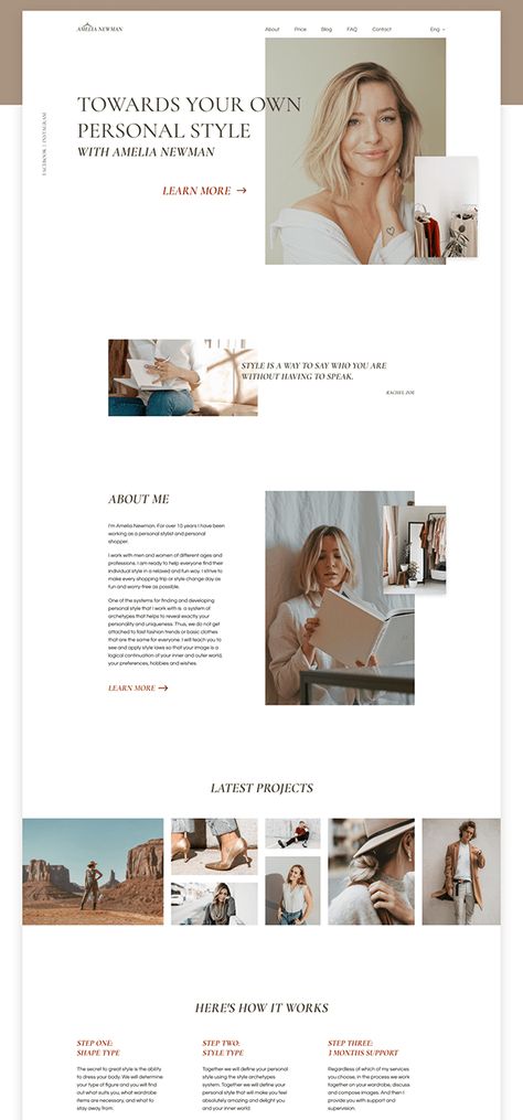 Personal Design Portfolio, Fashion Stylist Website, Personal Branding Website Design, Personal Landing Page, Fashion Stylist Branding Photoshoot, Personal Stylist Branding, Sales Page Design Inspiration, Personal Stylist Aesthetic, Stylist Website Design