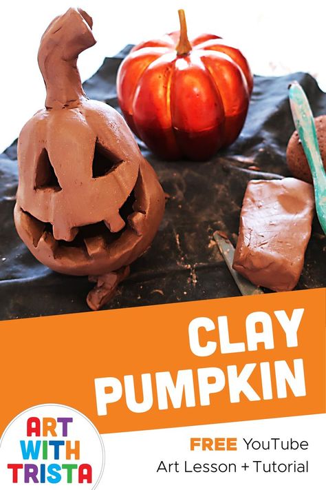 Pumpkin Sculpting, Clay Pumpkin, Kids Clay, Video Art, Pumpkin Art, Pinch Pots, Earthenware Clay, Art Lesson, Art Tutorial