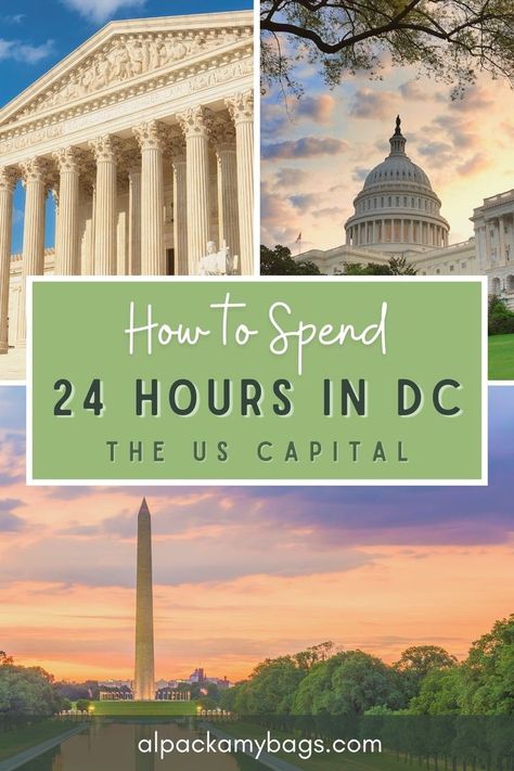 24 Hours in DC: Best One Day Itinerary Washington DC Washington Dc Itinerary, Day Trip Outfit, Washington Dc Travel Guide, Washington Dc Monuments, Washington Dc Vacation, Dc Vacation, Washington Dc Map, Dc Monuments, 1 Day Trip