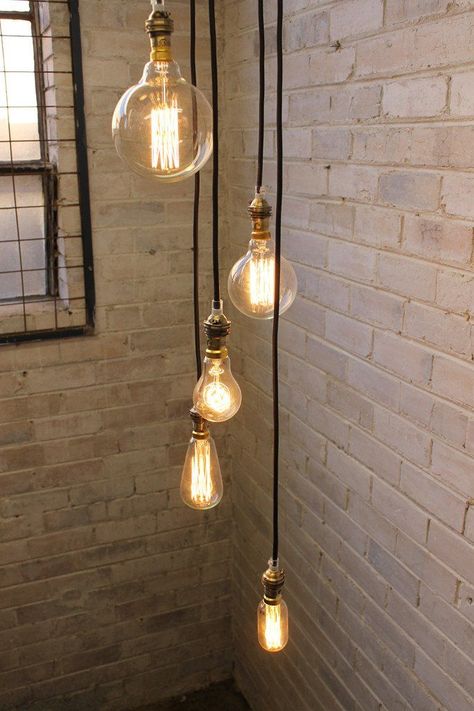 Drop Ceiling Lighting, Lampe Art Deco, Vintage Industrial Lighting, Edison Light, Drop Ceiling, Drop Lights, Edison Lighting, Edison Bulbs, Dropped Ceiling