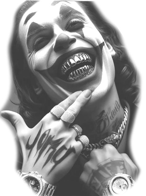 Chicano Clown, Shen Long Tattoo, Evil Clown Tattoos, Pop Culture Tattoos, Tattoo Name Fonts, Joker Tattoo Design, Culture Tattoos, Horror Movie Tattoos, Hyper Realistic Tattoo