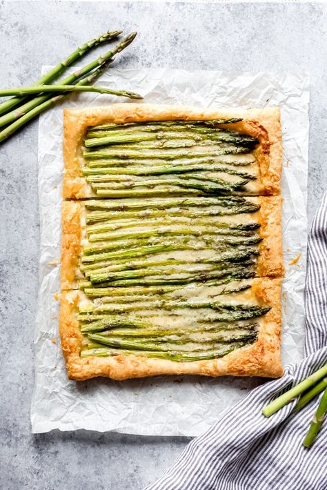 Asparagus Tart - House of Nash Eats Asparagus Tart, Pork Carnitas Slow Cooker, Puff Pastry Crust, Goat Cheese Tart, Cheese Puff Pastry, Puff Pastry Tart, Cheese Tarts, Pastry Tart, Slow Cooker Pork