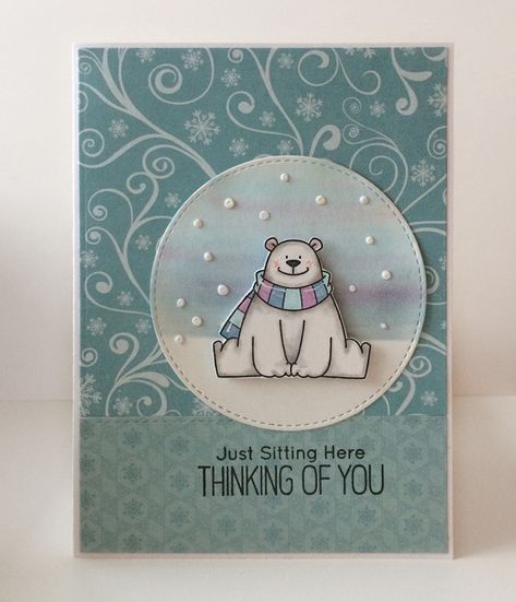 Polar Bear Christmas Cards Handmade, My Favorite Things Polar Bear Pals, Mft Polar Bear Pals, Polar Bear Cards Handmade, Polar Bear Christmas Cards, Polar Bear Card, Snow Bear, Winter Paper, Polar Bear Christmas