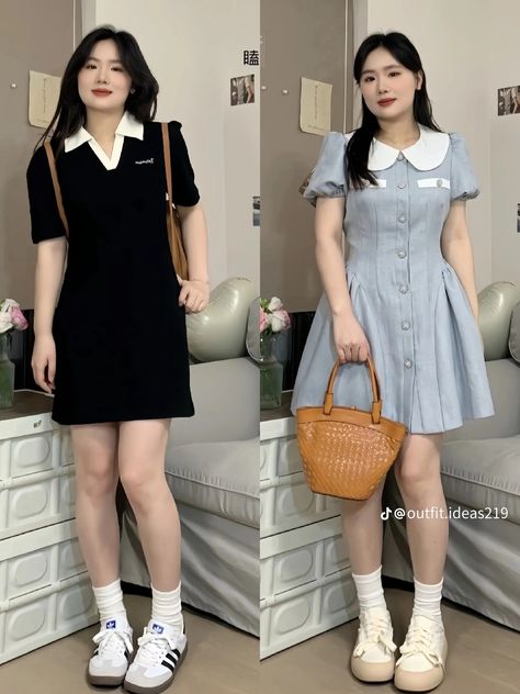 Plus Size Korean Outfits, Style Improvement, Chubby Outfit Ideas, Dragon Hair, Chubby Style, Big Size Outfit, Outfit Modest, Gossip Girl Outfits, Chubby Fashion