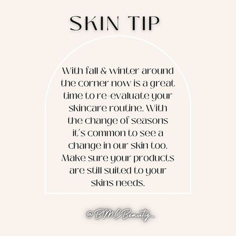 Fall Facial Promotions, Fall Facial Quotes, Skin Tip Tuesday, Posts For Estheticians, October Esthetician Posts, Fall Skincare Quotes, October Esthetician, Esthetician Skin Care Tips, Fall Spa Specials