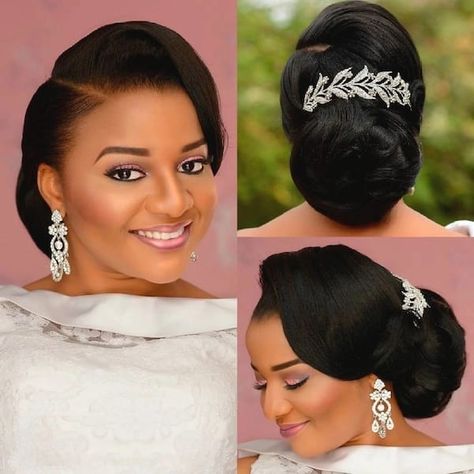 Latest Nigerian wedding hairstyles Nigerian Wedding Hairstyles, Natural Hair Wedding, Black Wedding Hairstyles, Hairdo Wedding, Bridal Hair Inspiration, Best Wedding Hairstyles, Braut Make-up, Bridal Hairstyle, Hair Styles 2017