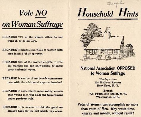 Anti Suffrage, Women Suffrage, Suffrage Movement, Constitutional Amendments, Fair Play, Women's Rights, Women In History, Womens Rights, Household Hacks