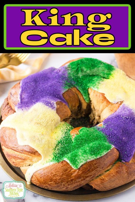 King Cake Kings Cake Cupcakes, New Orleans King Cake, King Cakes, King Cake Recipe, Cake Festival, New Orleans Recipes, Mardi Gras King Cake, Creole Cooking, Mardi Gras Food