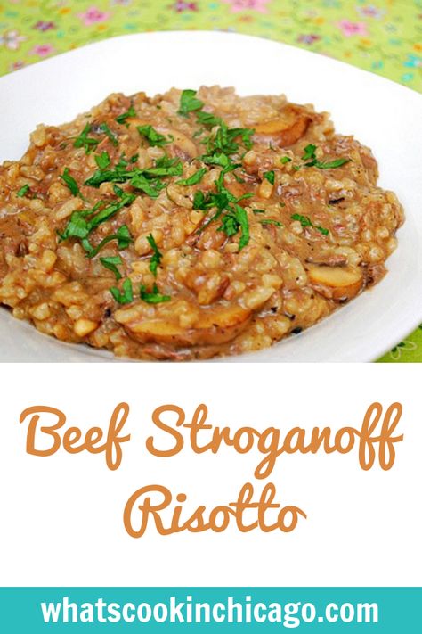 Ground Beef Risotto Recipes, Beef Risotto, Traditional Beef Stroganoff, Beef Dinner Recipes, Caramelized Onions And Mushrooms, Creamy Risotto, Beef Ragu, Beef Filet, Risotto Rice