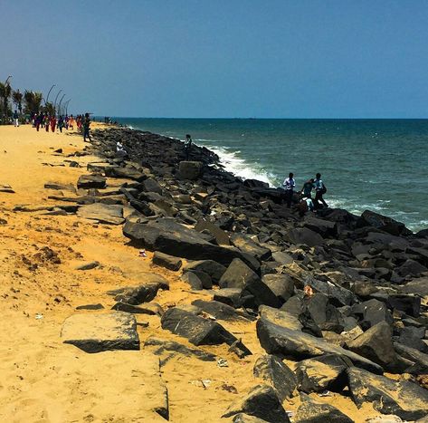 Rock Beach Pondicherry, Pondicherry Beach, Rock Beach, Pondicherry, Ocean Breeze, India, Natural Landmarks, Water, Travel