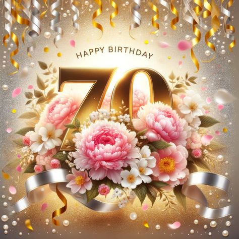 Happy Birthday 70, Happy 70 Birthday Wishes, Happy 70th Birthday, 70th Birthday Greetings, 70 And Sensational Birthday, 70 & Fabulous Birthday, Floral Happy Birthday Image, Anniversary Cupcakes, Happy Birthday Cake Pictures