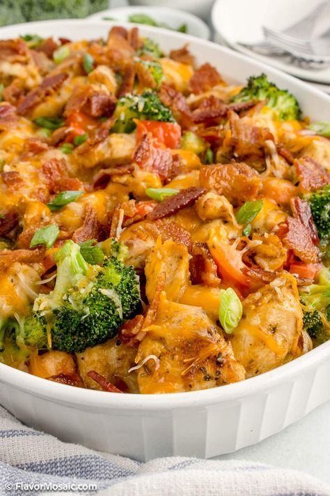 This hearty and comforting casserole is loaded with flavor and will surely please your
readers. Tender chicken, potatoes, and crispy bacon are baked with a
delicious sauce and topped with melted cheese. It's the perfect dish for busy nights and
family events. Potatoe Chicken Bacon Casserole, Cheesy Chicken Bacon Potato Casserole, Chicken Potatoes Broccoli Bake, Chicken Potatoes Bacon Cheese Casserole, Baked Potato Chicken Broccoli Casserole, Chicken Dorito Casserole, Chicken Potato Casserole, Hoisin Chicken, Broccoli And Potatoes