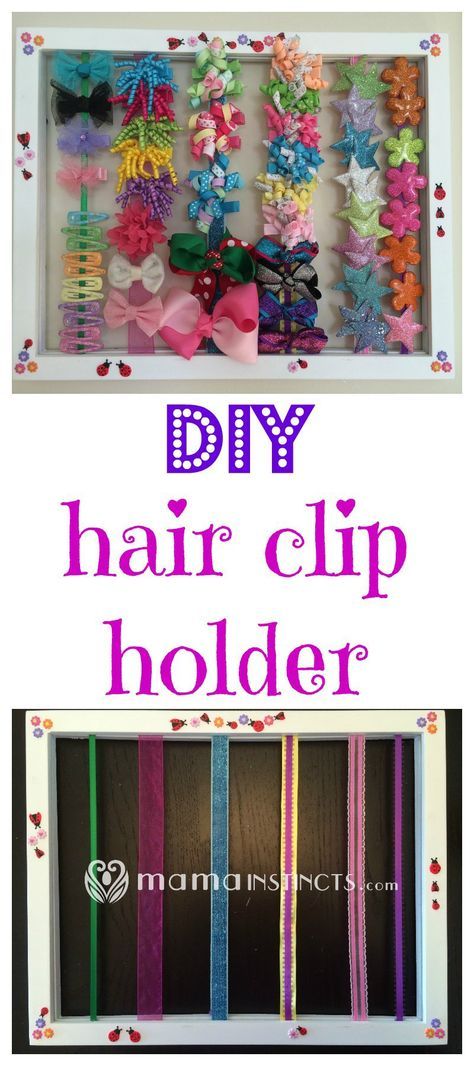 Learn how to make a hair clip holder in under 10 minutes with just a picture… Organize Hair Clips, Hair Clip Holder Diy, Diy Hair Bow Holder, Barrette Holder, Diy Bow Holder, Hair Clip Organizer, Diy Hair Clip, Hair Clip Holder, Hair Clips Diy