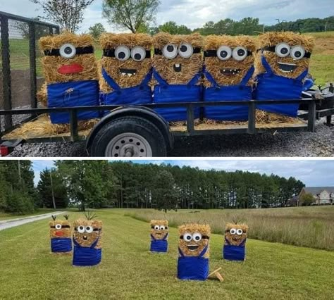 Christmas Hay Bale Ideas, Christmas Hay Bale, Hay Bale Decorating Ideas, Decorated Hay Bales, Hay Bale Decorations, Hay Bale Ideas, Hay Bale Art, Apple Festival, Fall Festivals