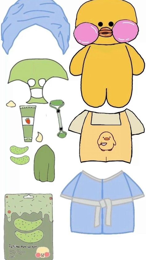 Paper Dolls Diy Crafts, Papel Duck, Paper Toys Diy, Duck Crafts, Diy Hello Kitty, Free Printable Paper Dolls, Paper Bunny, Hello Kitty Colouring Pages, Paper Dogs