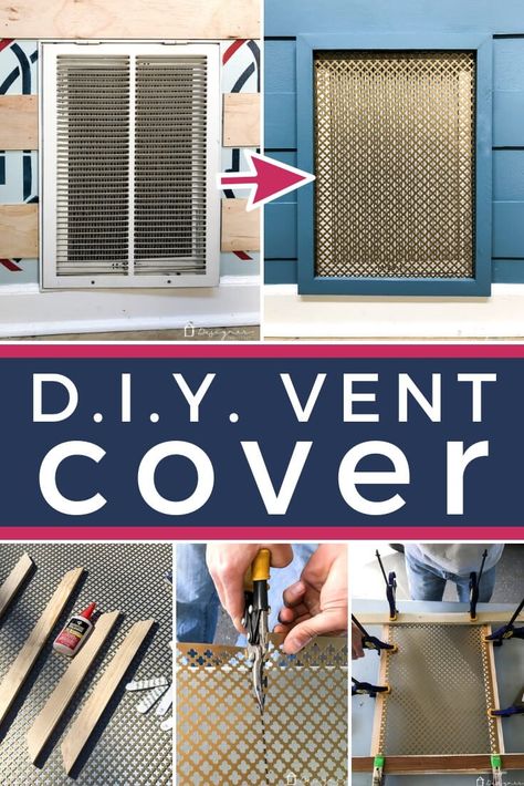 The vast majority of air grille covers are ugly! Make your own decorative DIY wall vent cover with this easy to follow step-by-step tutorial. #airventcover #decorativeairventcover #DIYventcover #returnventcover #ventcoverideas #ventcoverupdate #ventcovertutorials #airgrillecover #decorativeairgrille #airgrilleDIY Diy Vent Cover, Vent Covers Diy, Wall Vent Covers, Wall Vents, Air Vent Covers, Work Diy, Vent Covers, Diy Home Decor On A Budget, Home Repairs