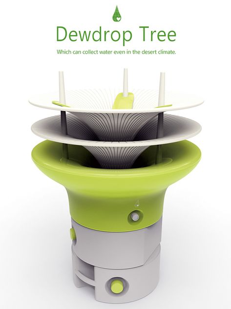 The Dewdrop Treeis a water collection unit that biomimics a tree and traps dew to collect water for use Harvest Rainwater, Solaire Diy, Greenhouse Design, Water From Air, Led Store, Water Generator, Plant Seedlings, Rainwater Harvesting, Water Collection