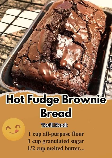 B. Dylan Hollis | Hot Fudge Brownie Bread | Facebook Brownie Bread, Dessert Breads, Unsweetened Cocoa Powder, Fudge Brownie, Bread Ingredients, Fudge Sauce, Bread Recipes Sweet, Hot Fudge, Chocolate Craving