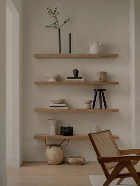 Modern Living Room Floating Shelves, Jenna Barton, Floating Shelves Living Room, Living Room Shelves, Living Room Scandinavian, Scandinavian Interior Design, Living Room Inspo, A Living Room, Scandinavian Home