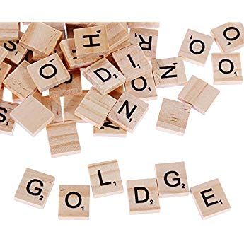 Goldge 100 Stück Scrabble Buchstaben Holz Buchstabe Fliesen Zum Spielen, Lesen für Vorschule Kinder Bildung,DIY Handwerk Dekoration Advent Calendar, Card Holder, Place Card Holders, Holiday Decor, Home Decor, Home Décor