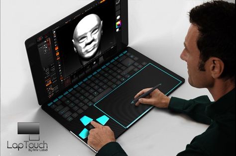 LAPTOUCH – Fubiz™ Laptop Concept, Tech Gadgets Technology, Laptop Gadgets, Laptop Design, Mobile Computing, High Tech Gadgets, Future Tech, Best Laptops, Futuristic Technology