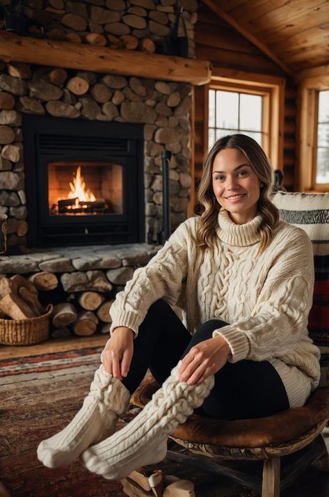 For ultimate comfort and relaxation, a cozy knit sweater and comfortable leggings are an ideal pairing. This outfit is perfect for lounging inside the tent or enjoying a relaxed evening by the fire. In addition, it offers freedom of movement for light activities. The soft textures and comfortable fit will make you feel right at home in your glamping surroundings, allowing you to fully unwind and enjoy the tranquility of nature. Cozy Beach Outfits, Campfire Outfit, Campfire Outfits, Cabin Outfits, Glamping Outfit, Cabin Outfit, Sweater And Leggings, Pick Outfits, Outfits Minimalist