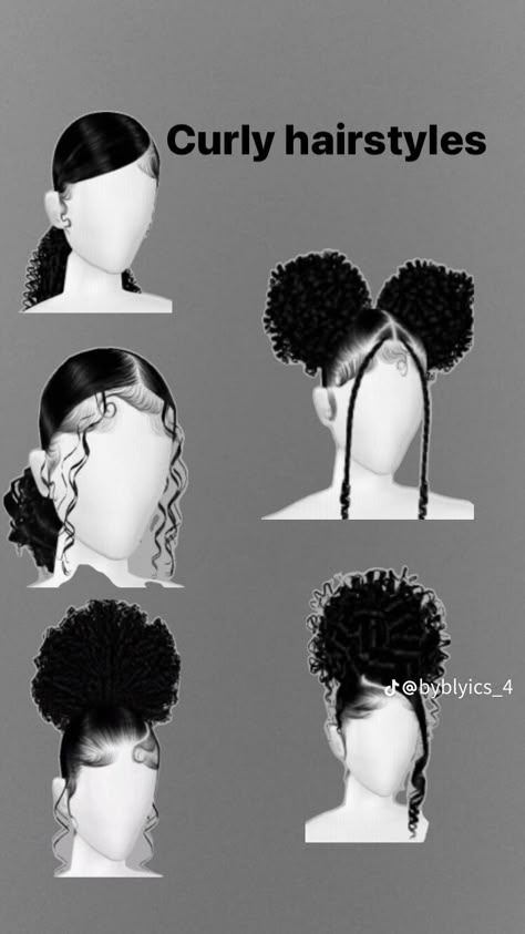 Pajama Day Hairstyles, Cute Birthday Hairstyles, Easy Simple Hairstyles, Style Your Braids, Baddie Hair Styles, Imvu Hair, Hairstyles With Curled Hair, Long Afro, Curly Hair Advice