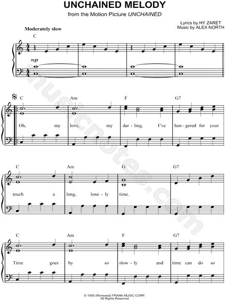 The Righteous Brothers "Unchained Melody" Sheet Music (Easy Piano) in C Major (transposable) - Download & Print - SKU: MN0069855 Unchained Melody Sheet Music, Pop Piano Sheet Music, Christmas Piano Sheet Music, Native American Flute Music, Piano Songs Sheet Music, Piano Songs For Beginners, The Righteous Brothers, Sheet Music Easy, Righteous Brothers