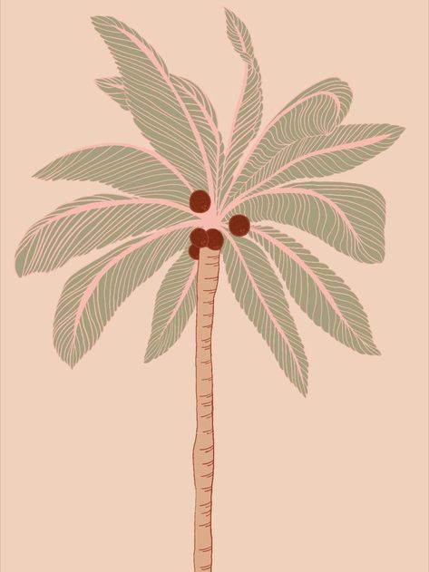 Digital art - palm tree - minimalist - details - colorful - terracotta - pink - green - abstract - adobe fresco - ipad drawing Digitale kunst - palmboom - minimalistisch - details - kleurrijk - terracotta - roze - groen - abstract - adobe fresco - ipad tekening Palm Tree Print Pattern, Palm Tree Drawing, Ipad Drawing, Palm Tree Art, Adobe Fresco, Ipad Drawings, Graphic Design Business, Abstract Tree, Tree Illustration