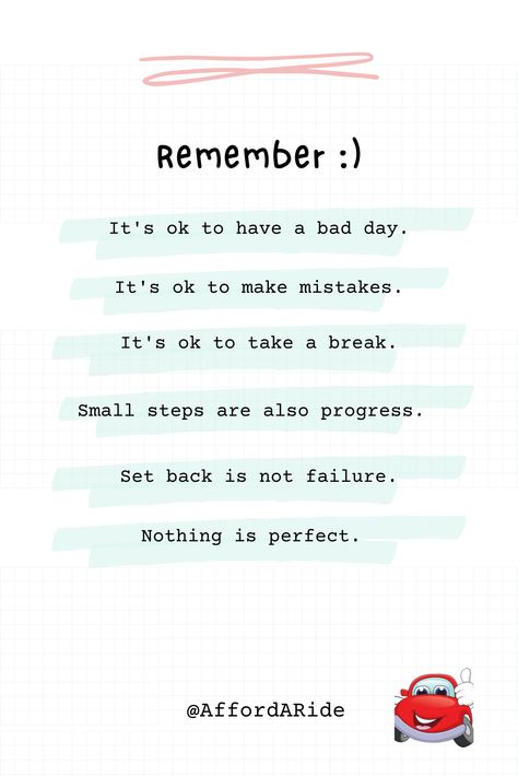 inspirational quote | motivational quote | important things about life to remember Making Progress Quotes, Progress Quotes, Nothing Is Perfect, Small Steps, Make Mistakes, Its Ok, Having A Bad Day, Bad Day, Take A Break