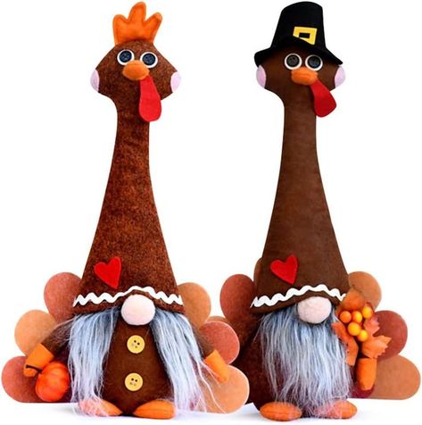 Turkey Gnomes Plush for Fall Thanksgiving Day, 2PCS Cute Handmade Harvest Long Neck Turkey Swedish Tomte Gnome, Autumn Thanksgiving Day Table Ornaments Gift for Trays Party Supplies Home Decor Thankgiving Party, Turkey Gnome, Thanksgiving Gnomes, Thanks Giving Day, Giving Day, Autumn Thanksgiving, Happy Thanksgiving Day, Pumpkin Colors, Gnomes Crafts