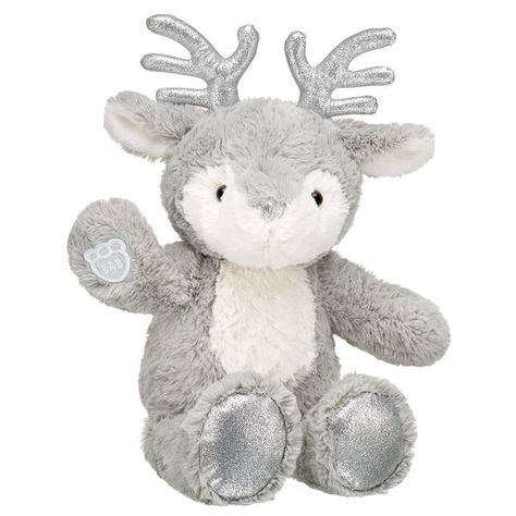 Merry Metallic Stuffed Reindeer Toy | Now at Build-A-Bear® Stuffed Reindeer, Great Wolf Lodge, Elf Clothes, Disney Day, Paw Pads, The North Pole, Colorful Gifts, Blue Gift, Party Stores