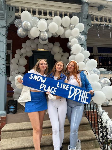 Snow Place Like Home Bid Day, Sorority Work Week, Snow Place, Snow Theme, Ski Lodge, Winter Formal, Bid Day Themes, Work Week, Bid Day