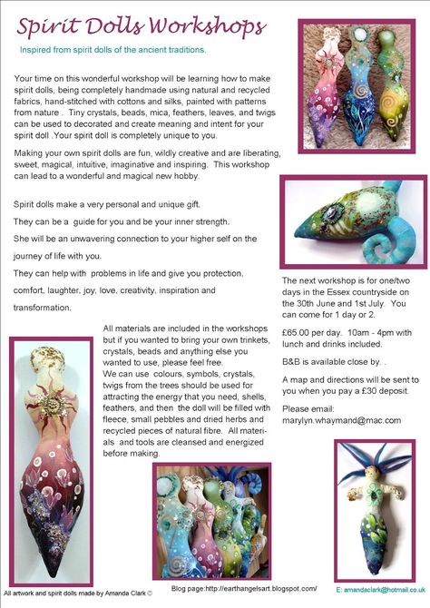 Earth Angels Art. Art and Illustrations by Amanda Clark: Spirit Dolls, art and painting and workshops. Amanda Clark, Angels Art, Spirit Art Dolls, Art And Painting, Spirit Doll, Wiccan Crafts, Pagan Crafts, Dolls Art, Earth Angels