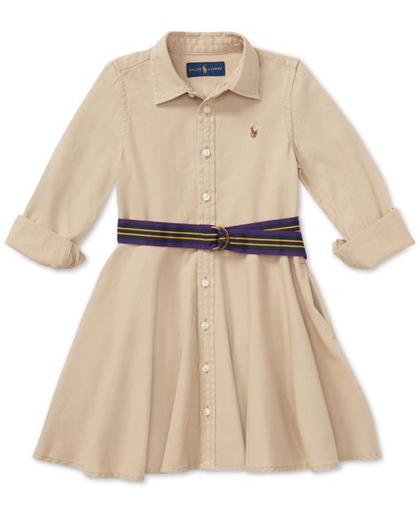 Ralph Lauren Toddler Girl, Ralph Lauren Baby Girl, Ralph Lauren Kids, Cotton Shirt Dress, Cotton Chinos, Review Dresses, Dresses Kids Girl, Versatile Dresses, Polo Dress