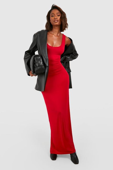 Basics Maxi Dress Red Maxi Dress Outfit, Maxi Dress Outfit Casual, Maxi Red Dress, Dress With Flats, Latest Maxi Dresses, Floor Length Maxi Dress, Maxi Dress Designs, Maxi Dress Collection, Strappy Maxi Dress