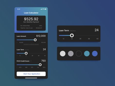 Chris Hartley, Calculator Design, App Interface Design, Loan Calculator, Daily Ui, Mobile Ui Design, App Interface, Ui Inspiration, Web App Design