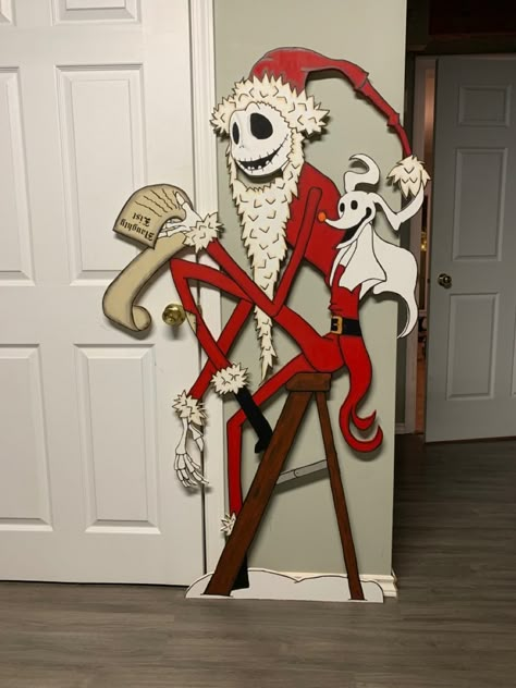 Jack The Skeleton Christmas Decor, Nightmare Before Christmas Work Decor, Jack Christmas Decorations, Nightmare Before Christmas Wood Cutouts, Jack Skellington Christmas Decorations Diy, Jack Skellington Door Decoration, Diy Nightmare Before Christmas Decor Xmas, Jack Skellington Christmas Decorations, Nightmare Before Christmas Christmas Decorations