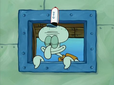 Spongebob Window, Squidward Painting, Squidward Tentacles, Spongebob Birthday, Mirror Design Wall, Window Art, Weird Art, Mirror Designs, Diy Dog Stuff