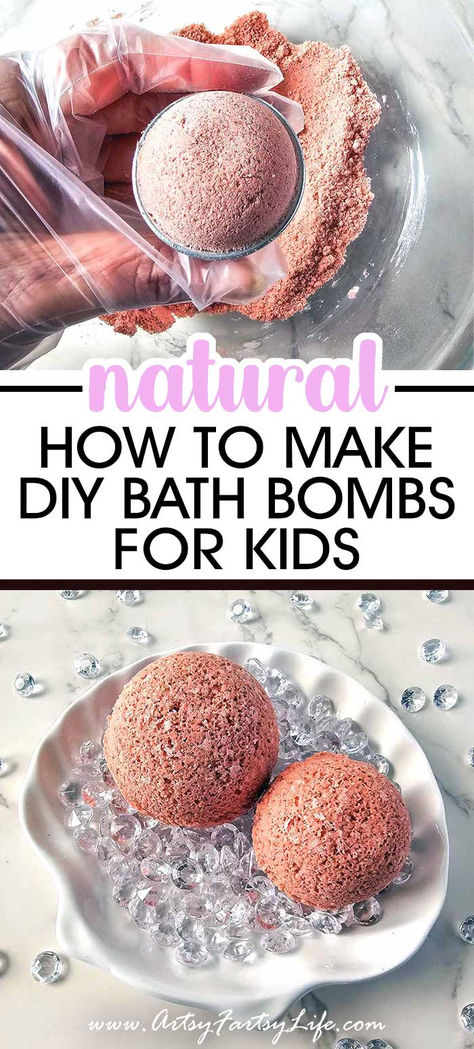 How To Make Natural Clay DIY Bath Bombs For Kids Bath Bomb Recipe Easy, Bath Tips, Kids Market, Homemade Bath, Bath Bomb Recipes, Natural Clay, Homemade Bath Products, Natural Bath, Natural Diy